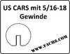Fahrzeugtyp US Cars mit 5/16 - 18 Gewinde - bündig oder innenliegend