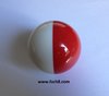Kugel zweifarbig geteilt weiß / rot - Einzelstück