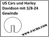 Fahrzeugtyp US Cars und Harley Davidson mit 3/8-24 Gewinde - bündig oder innenliegend