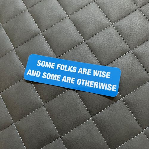 "SOME FOLKS ARE WISE AND SOME ARE OTHERWISE" 100mm Bumper Decal